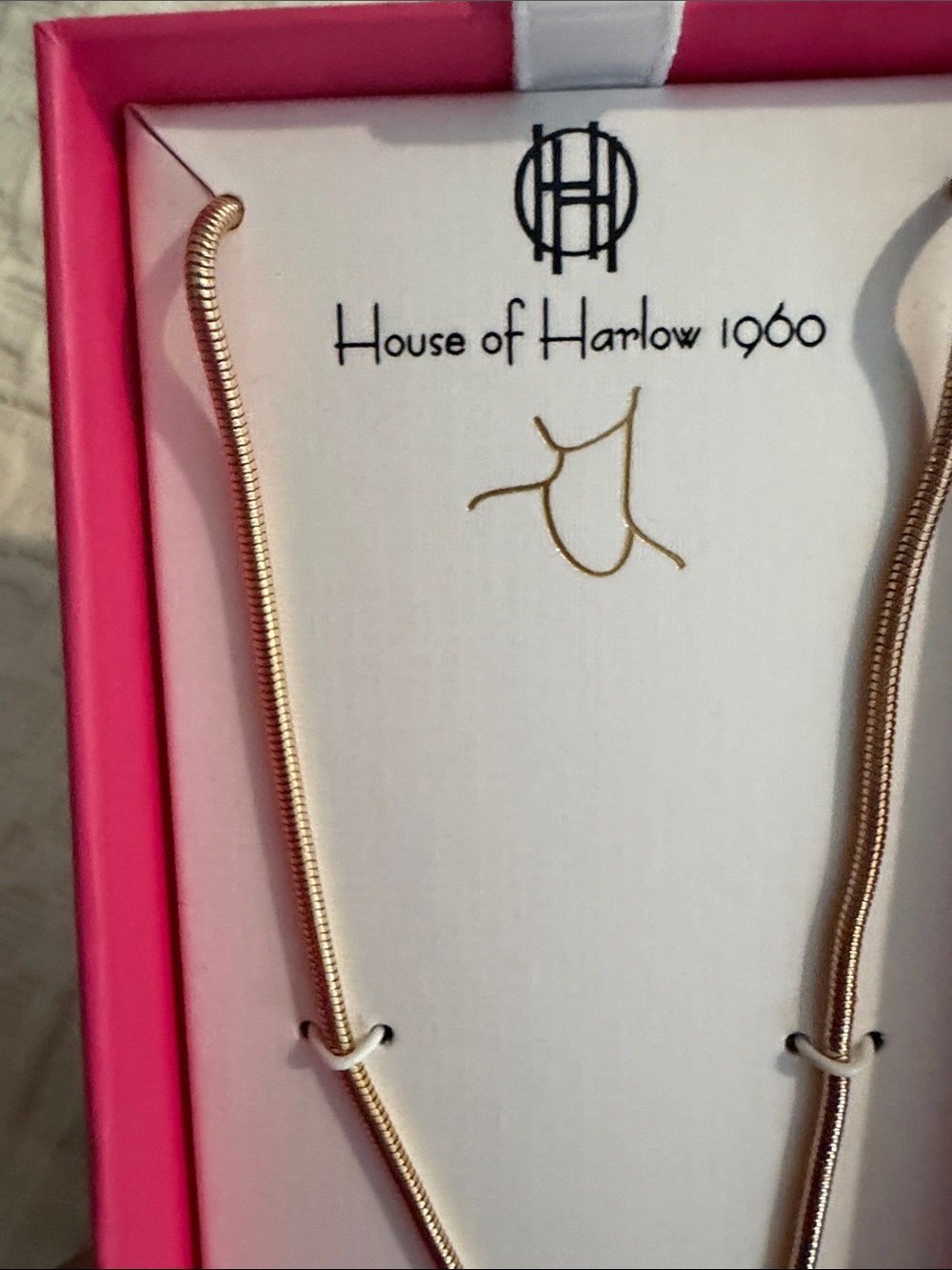 House of Harlow 1960 Gold Fish Charm Necklace - Picture 2 of 4